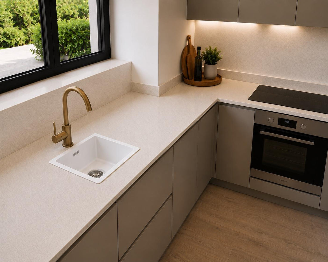 Liquida TD4040WH 1.0 Bowl White Premium Bio Composite Kitchen Sink 450 x 450mm