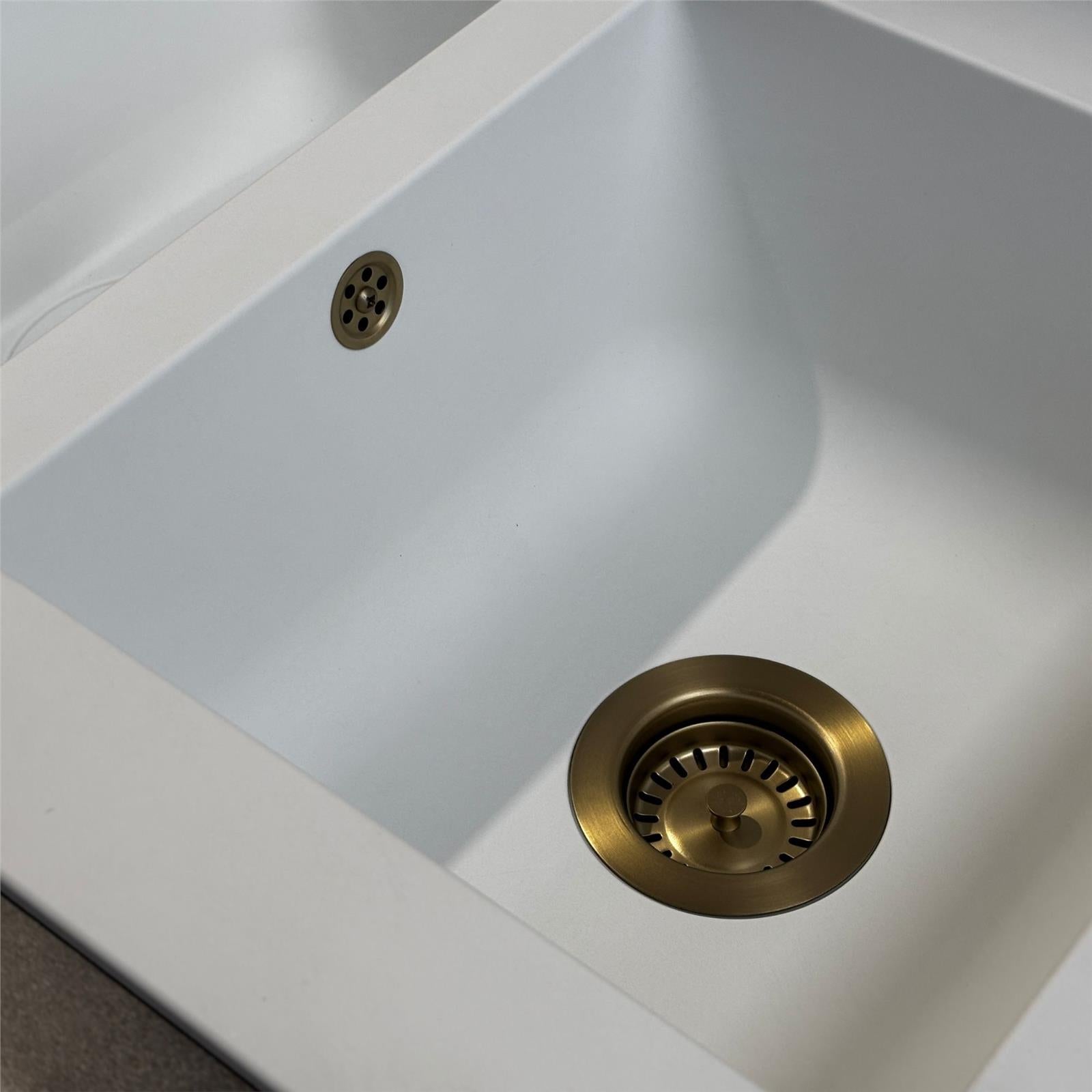 Liquida TFO737BR TOP-FIX  90mm Brushed Brass Basket Strainer Waste With Overflow