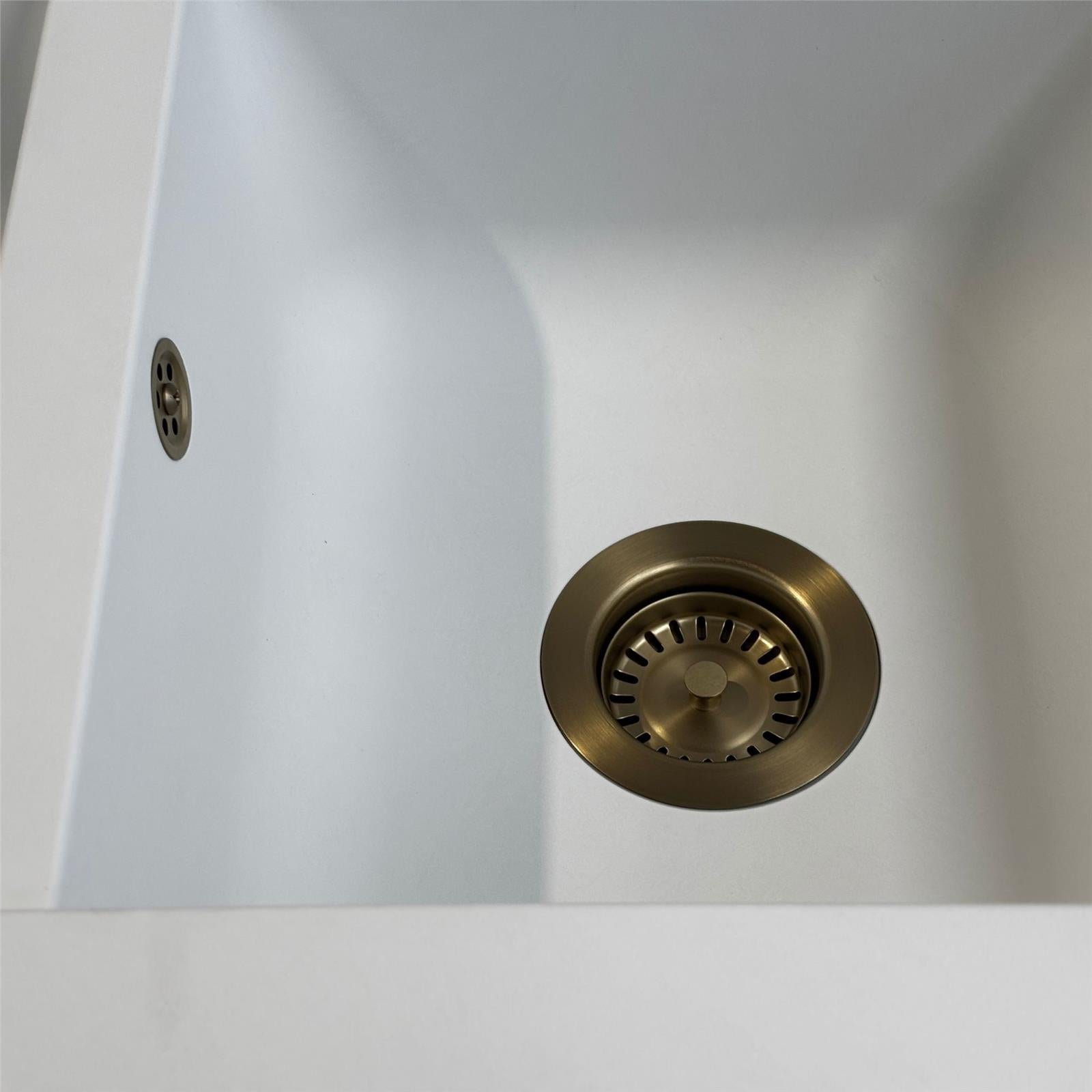 Liquida TFO737BR TOP-FIX  90mm Brushed Brass Basket Strainer Waste With Overflow