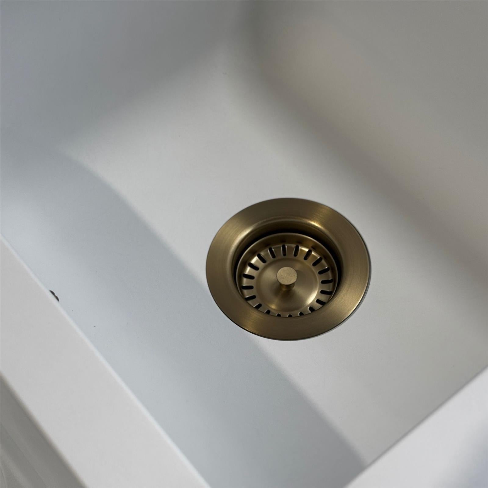 Liquida TFO737BR TOP-FIX  90mm Brushed Brass Basket Strainer Waste With Overflow