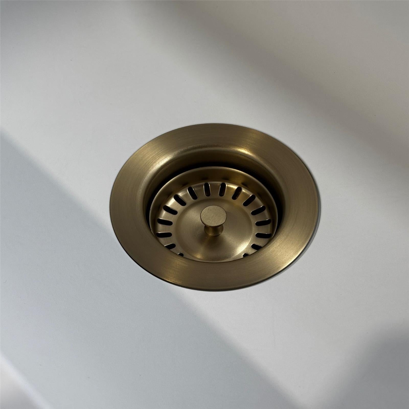 Liquida TFO737BR TOP-FIX  90mm Brushed Brass Basket Strainer Waste With Overflow