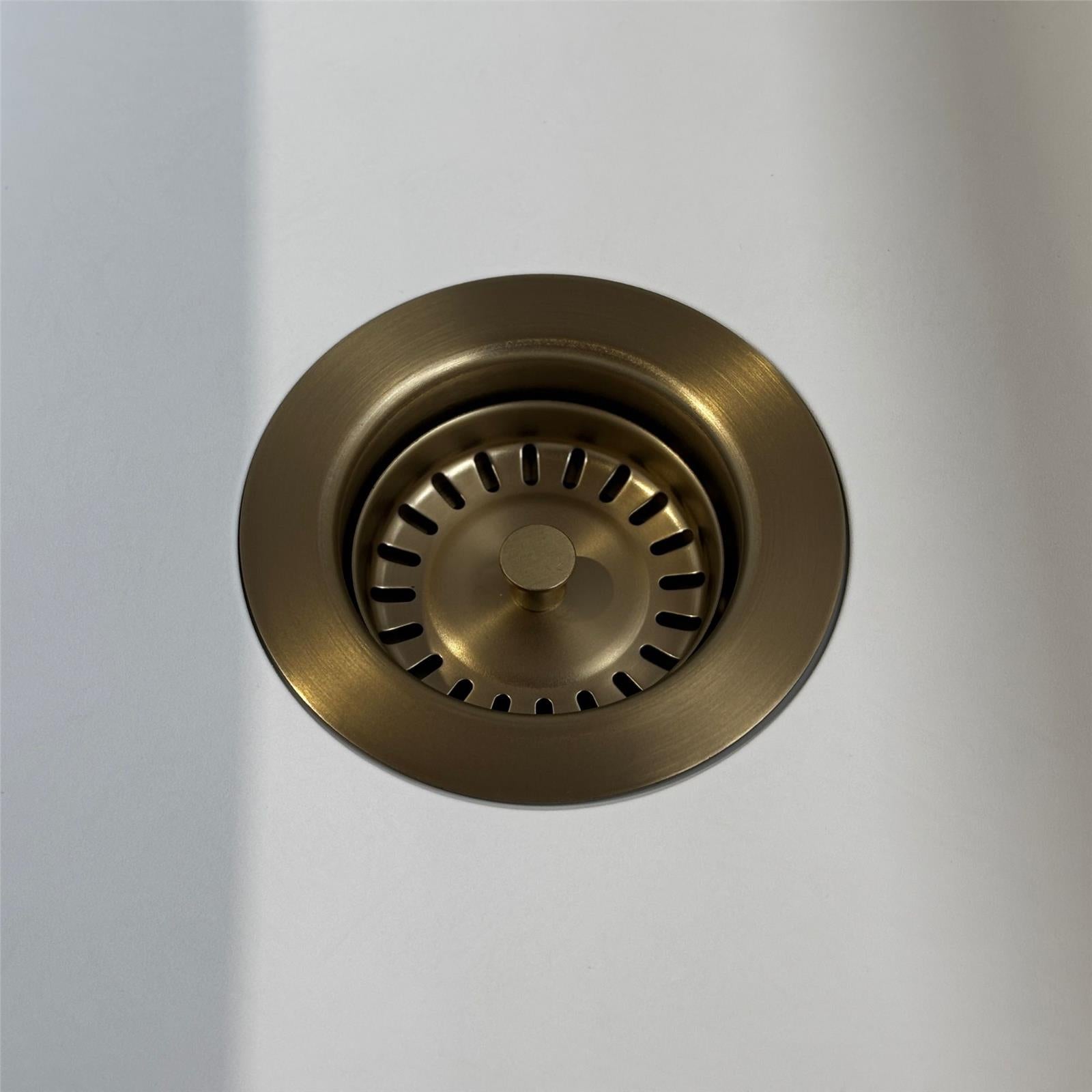 Liquida TFO737BR TOP-FIX  90mm Brushed Brass Basket Strainer Waste With Overflow