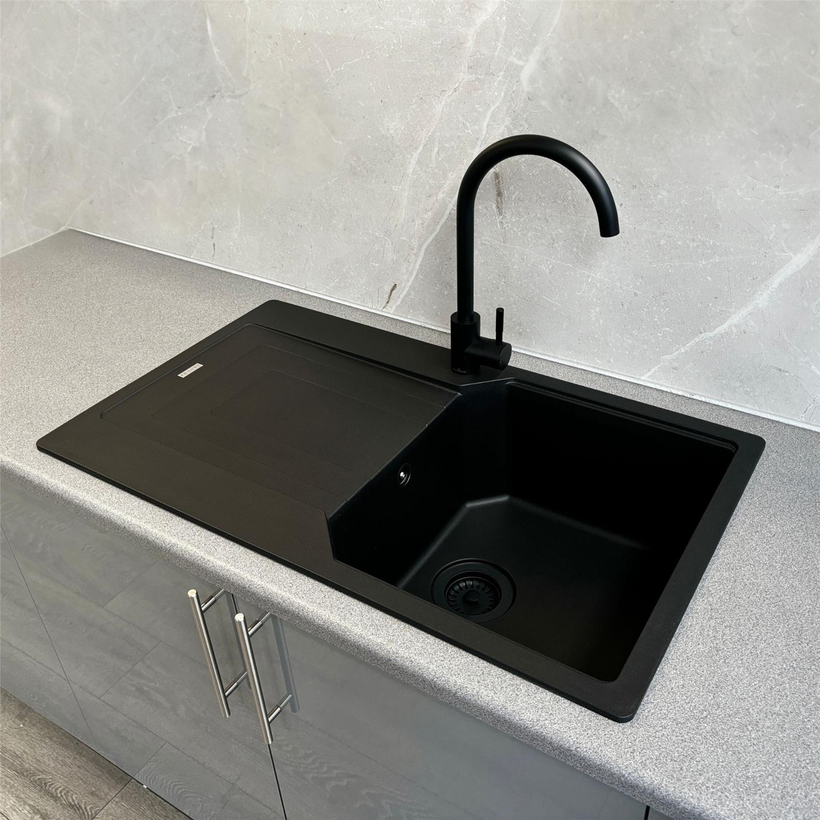 Franke UBG611-86MB Urban 1.0 Bowl FraGranite Reversible Matt Black Kitchen Sink