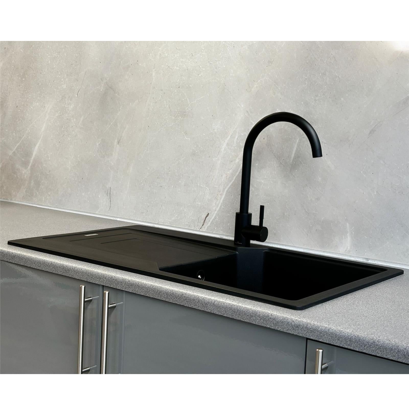 Franke UBG611-86MB Urban 1.0 Bowl FraGranite Reversible Matt Black Kitchen Sink