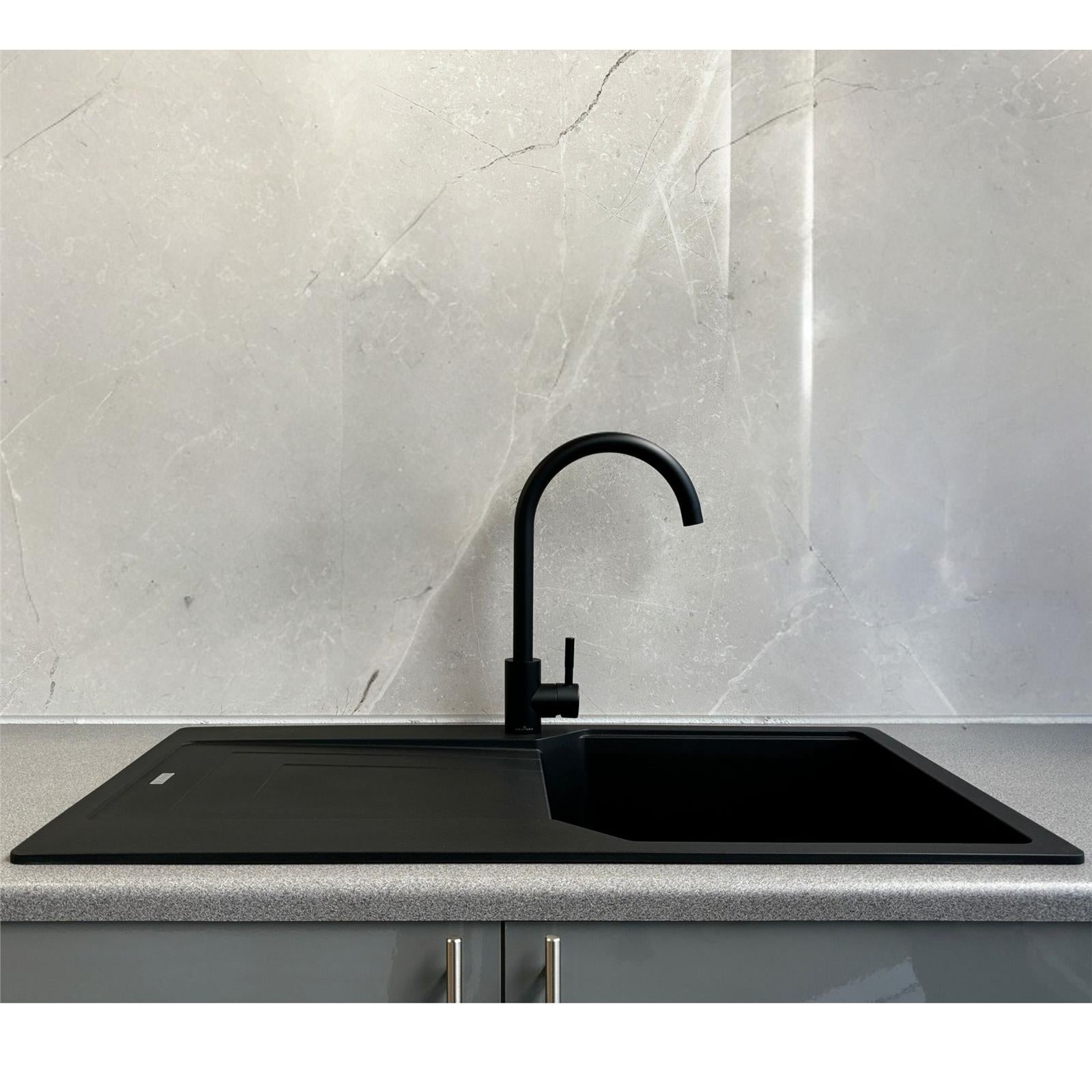 Franke UBG611-86MB Urban 1.0 Bowl FraGranite Reversible Matt Black Kitchen Sink
