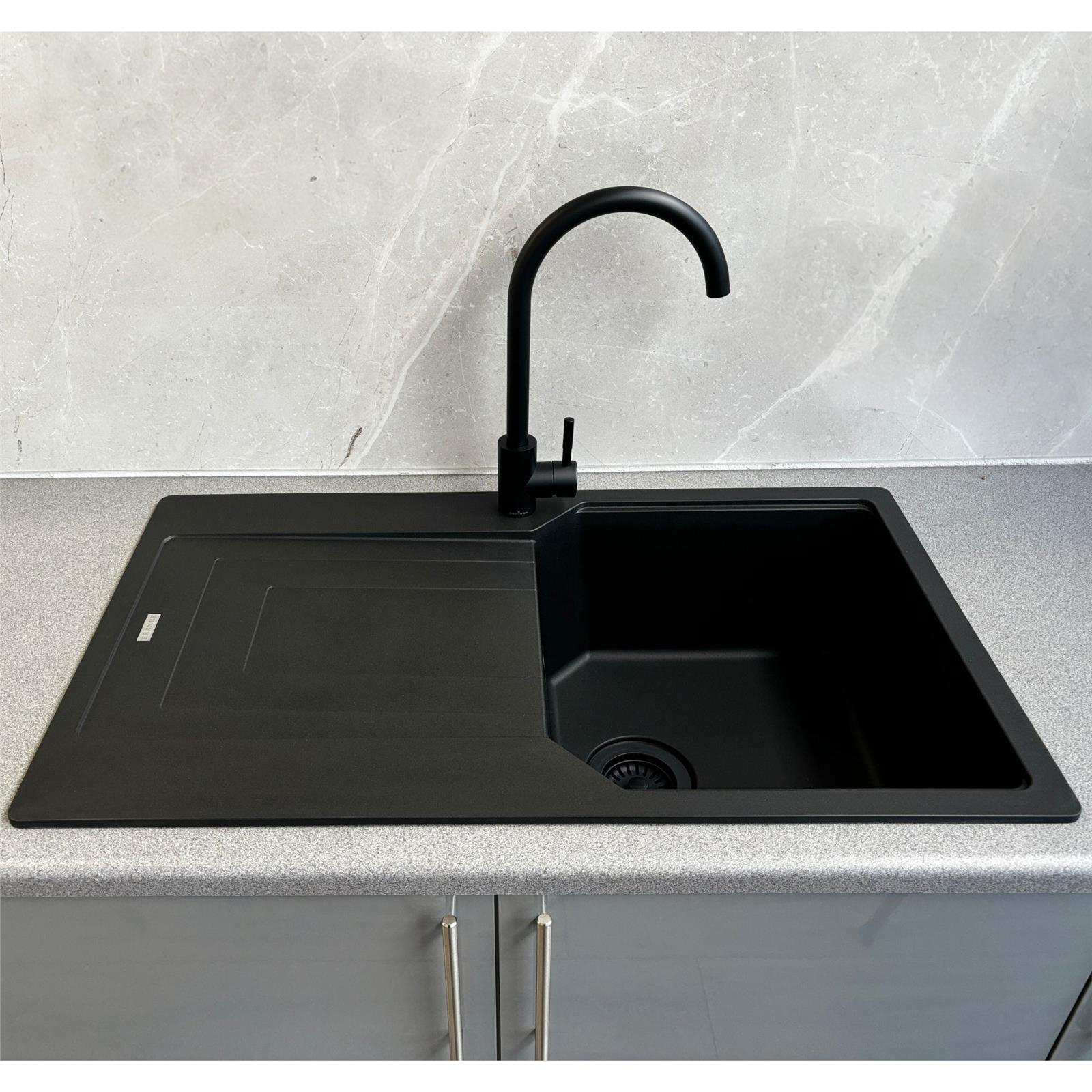 Franke UBG611-86MB Urban 1.0 Bowl FraGranite Reversible Matt Black Kitchen Sink