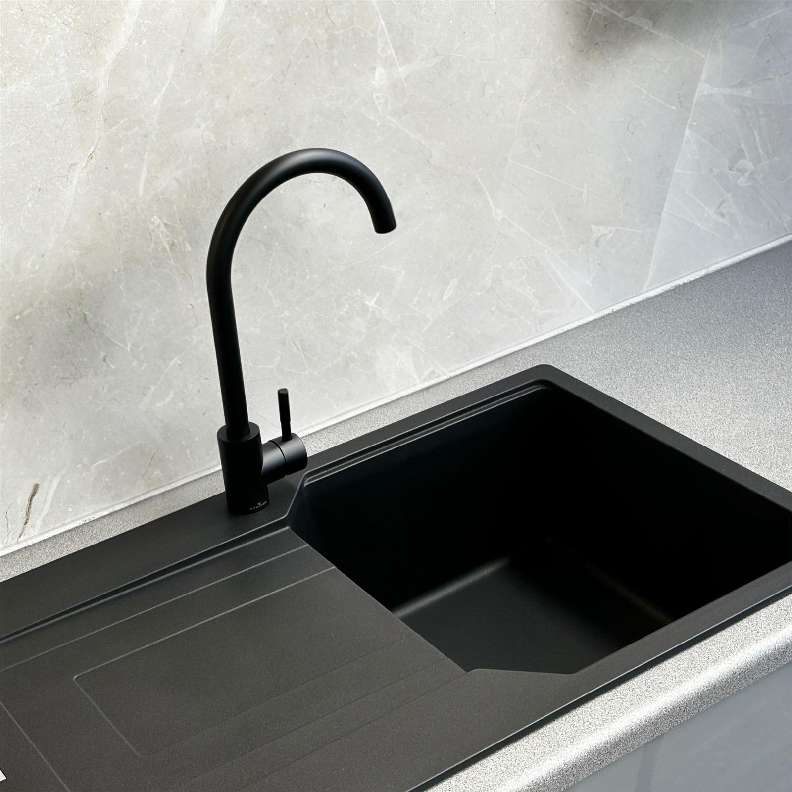 Franke UBG611-86MB Urban 1.0 Bowl FraGranite Reversible Matt Black Kitchen Sink