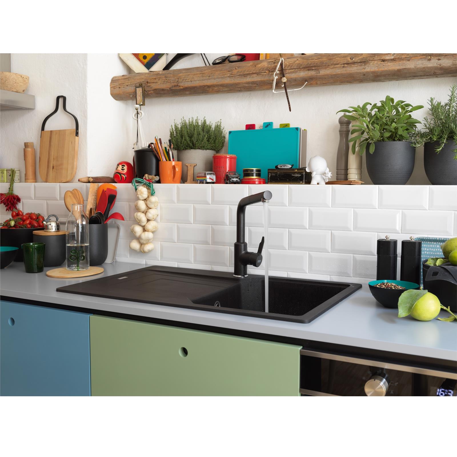 Franke UBG611-86MB Urban 1.0 Bowl FraGranite Reversible Matt Black Kitchen Sink