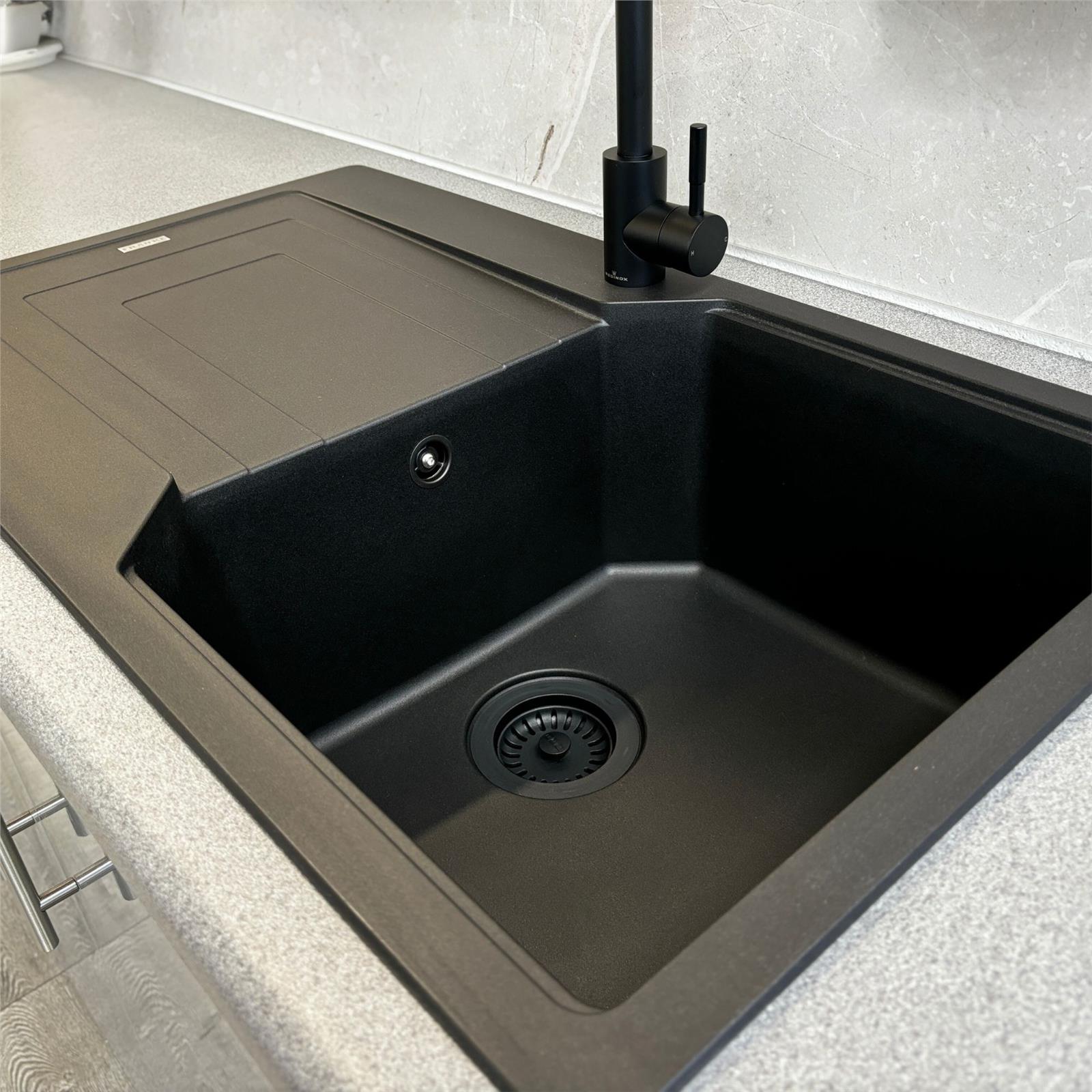 Franke UBG611-86MB Urban 1.0 Bowl FraGranite Reversible Matt Black Kitchen Sink