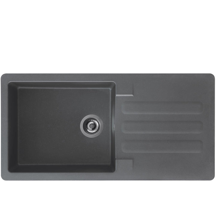 Liquida VG10GR 1.0 Bowl Composite Inset Reversible Grey Kitchen Sink With Waste