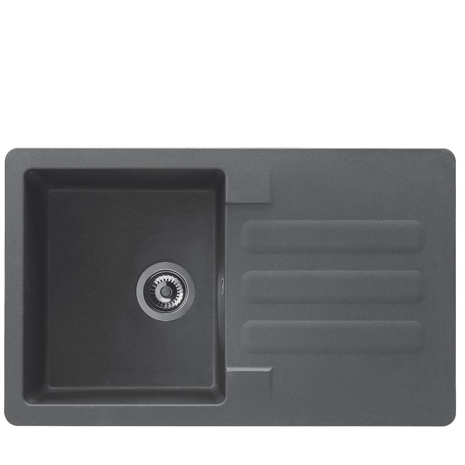 Liquida VG5GR 1.0 Bowl Composite Reversible Inset Grey Kitchen Sink With Waste