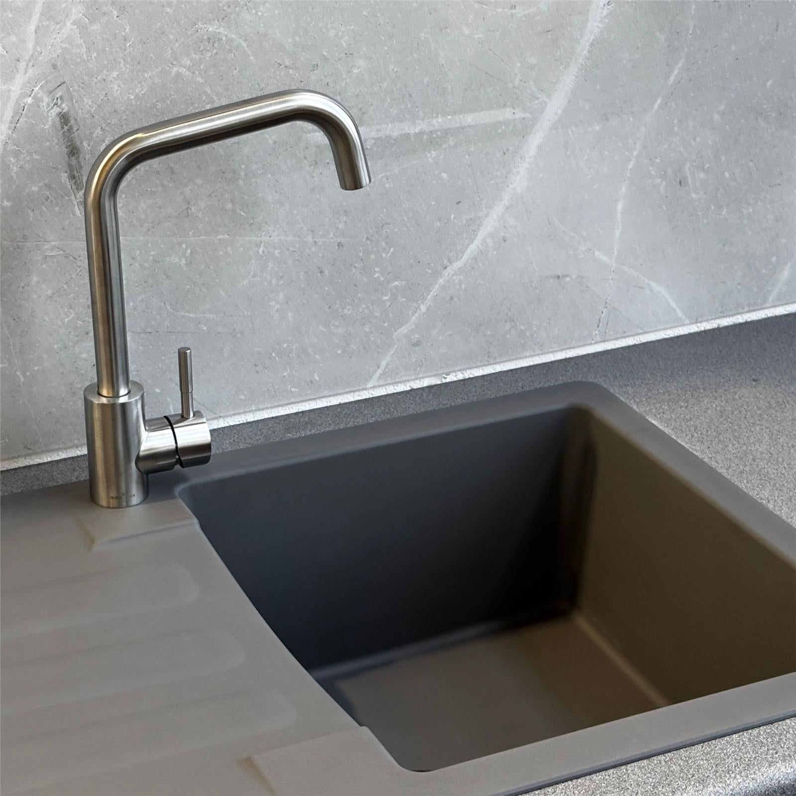 Liquida VG5GR 1.0 Bowl Composite Reversible Inset Grey Kitchen Sink With Waste