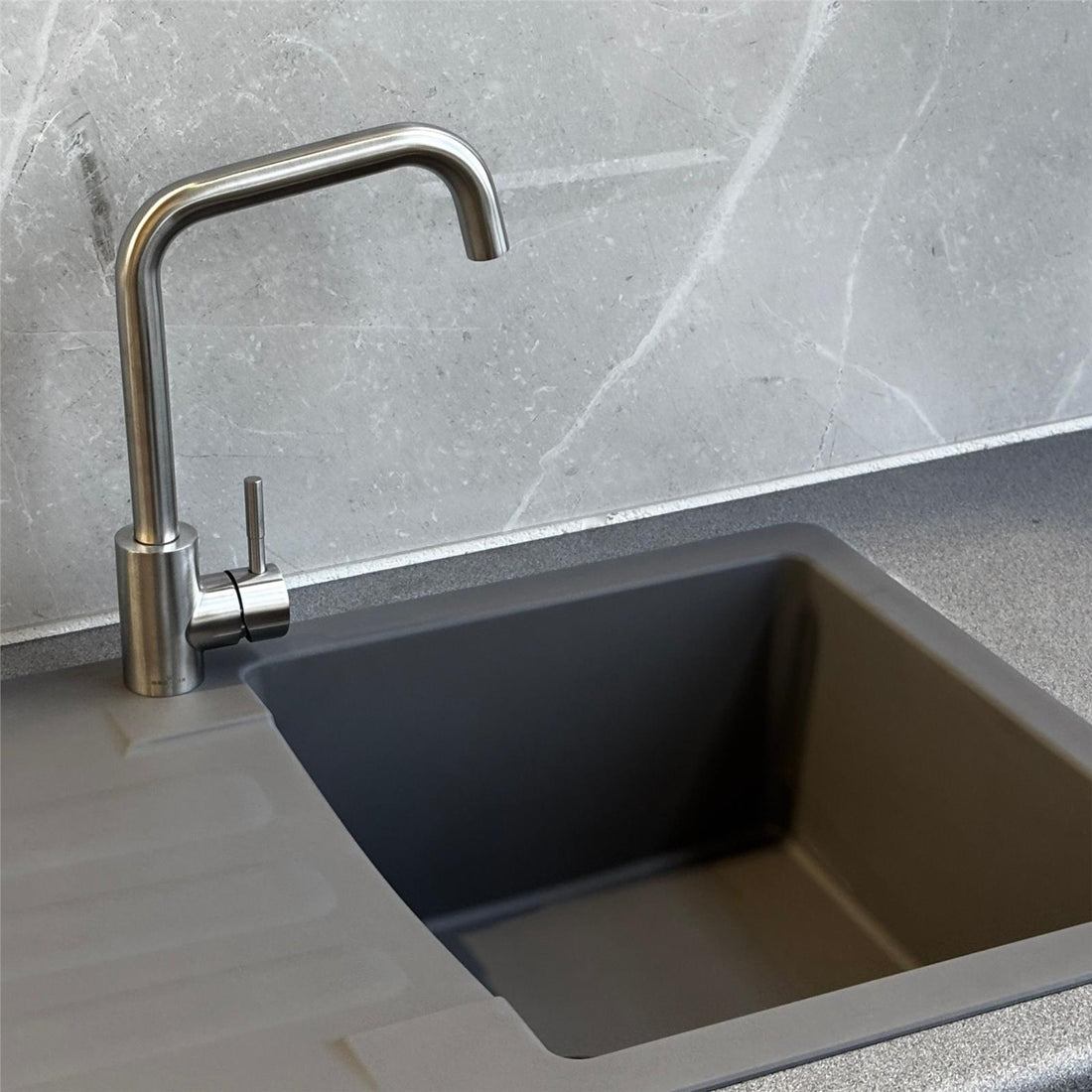 Liquida VG5GR 1.0 Bowl Composite Reversible Inset Grey Kitchen Sink With Waste