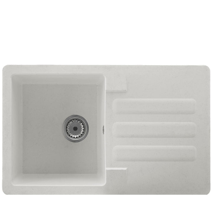 Liquida VG5WH 1.0 Bowl Composite Reversible Inset White Kitchen Sink With Waste