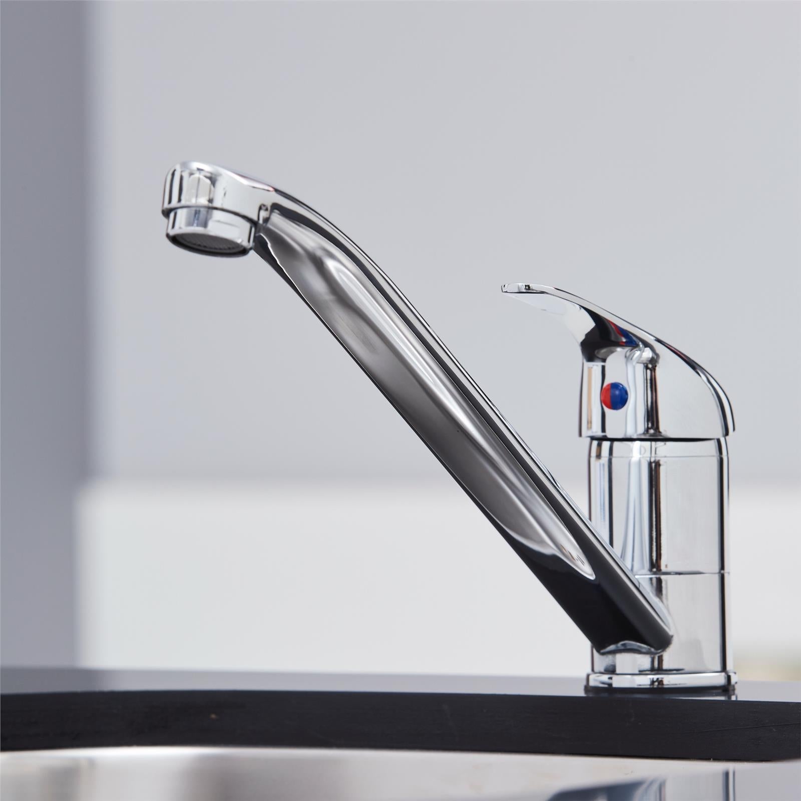 Liquida W01CH 360 Degree Swivel Spout Single Lever Chrome Kitchen Mixer Tap