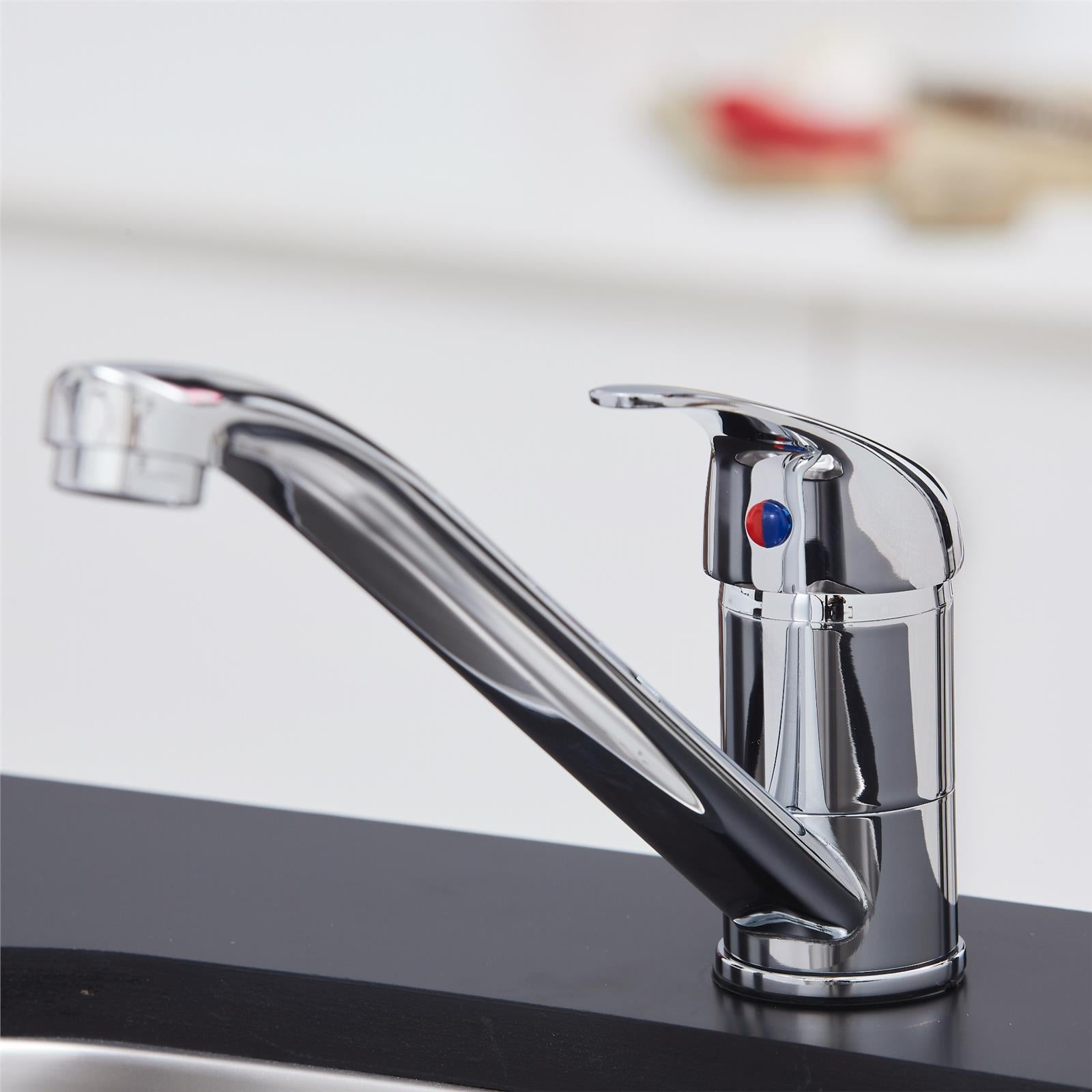 Liquida W01CH 360 Degree Swivel Spout Single Lever Chrome Kitchen Mixer Tap