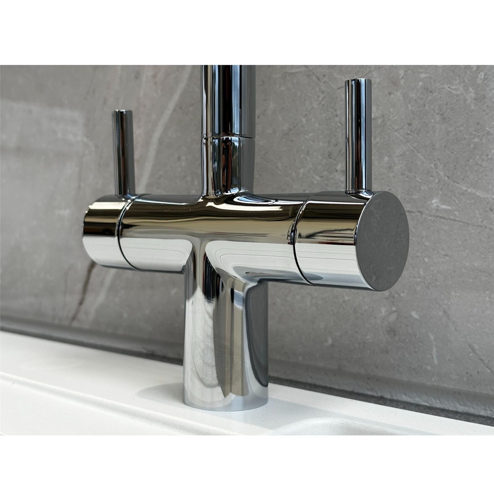 Liquida EUL15SS 1.5 Bowl Reversible Stainless Steel Kitchen Sink & W03CH Tap