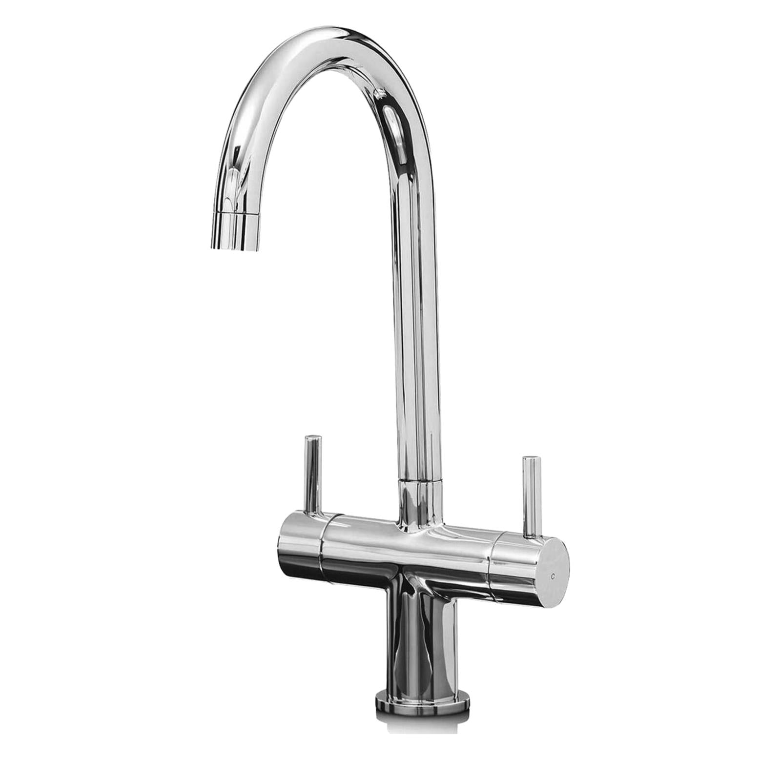 Liquida EUL15SS 1.5 Bowl Reversible Stainless Steel Kitchen Sink & W03CH Tap