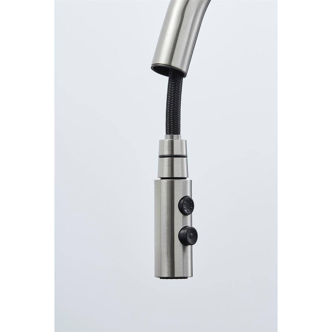 Liquida W04BN Twin Lever Brushed Nickel Kitchen Mixer Tap With Pull Out Spray