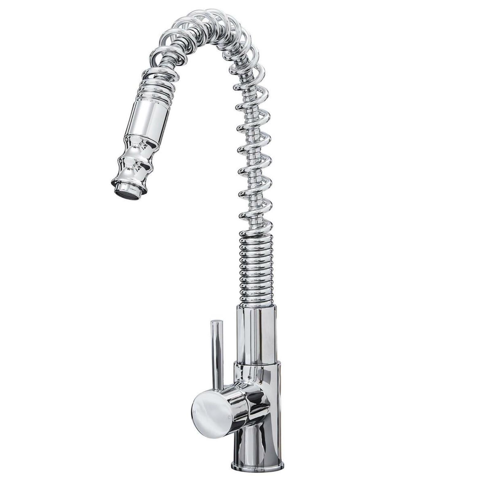 Liquida W07CH 360 Degree Swivel Spout Dual Handle Traditional Chrome Kitchen Tap