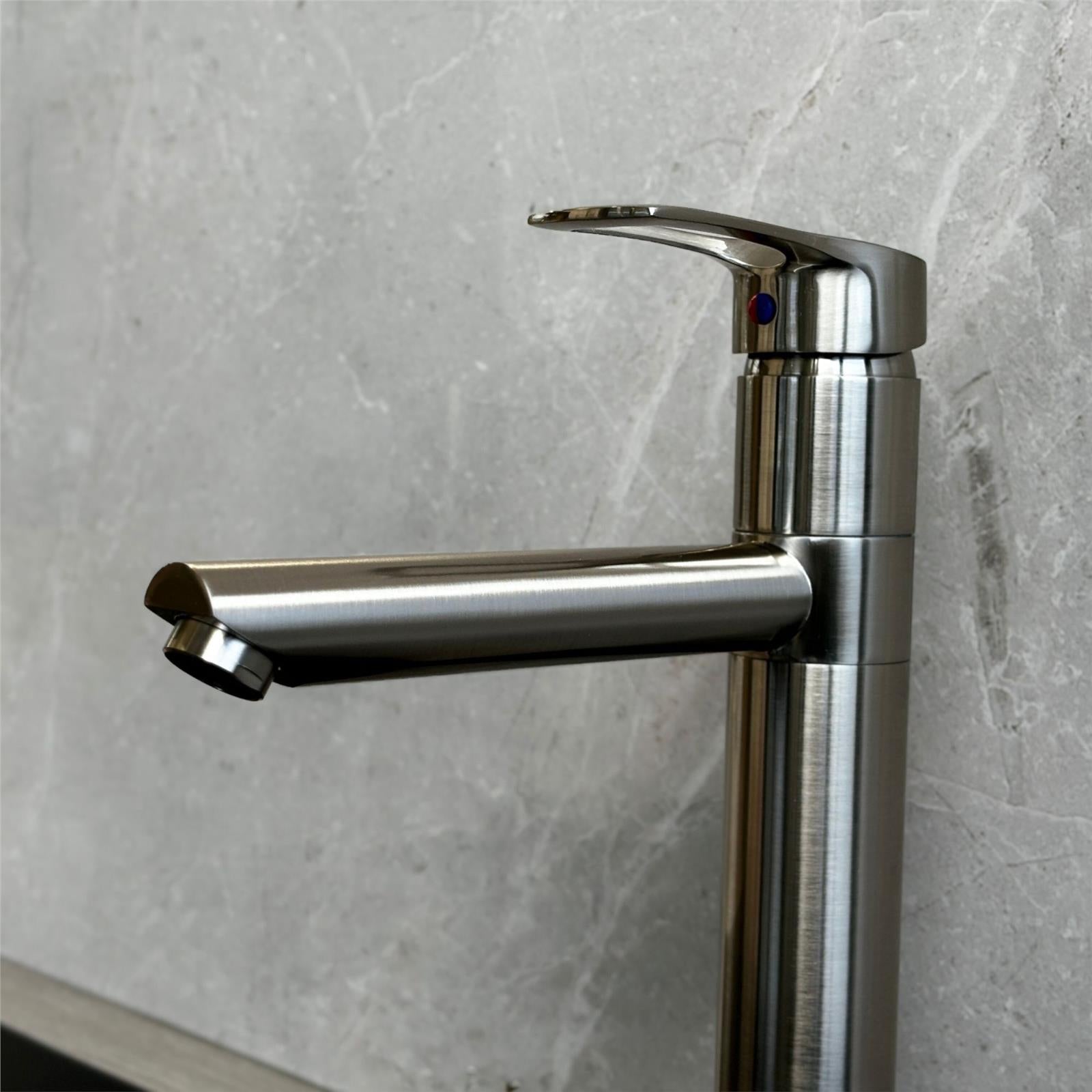 Liquida W16BN Single Lever 360 Degree Swivel Spout Brushed Nickel Kitchen Tap