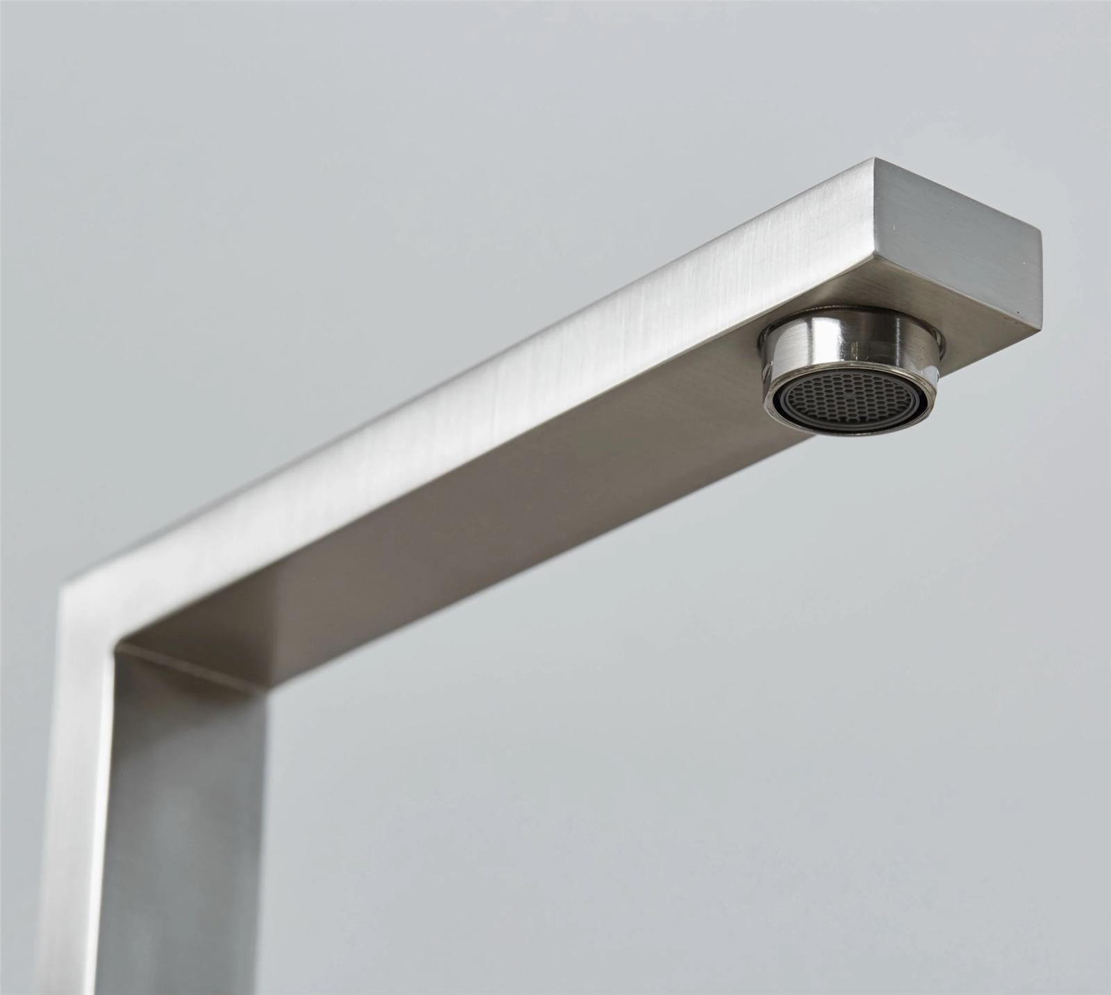 Liquida W17BN Twin Lever 360 Degree Swivel Spout Brushed Nickel Kitchen Tap