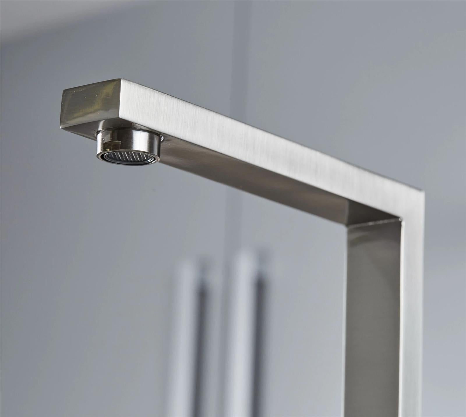 Liquida W17BN Twin Lever 360 Degree Swivel Spout Brushed Nickel Kitchen Tap