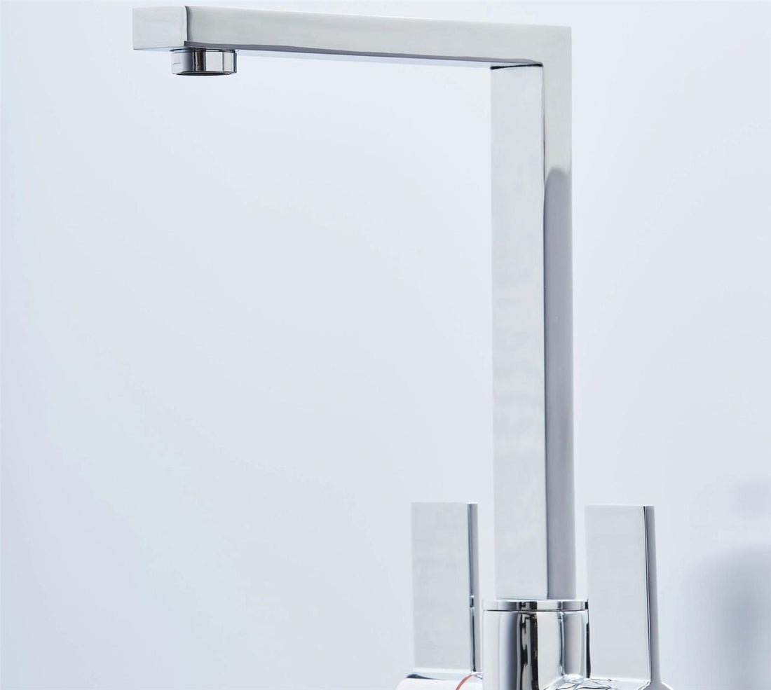 Liquida W17CH Twin Lever 360 Degree Swivel Spout Chrome Kitchen Mixer Tap