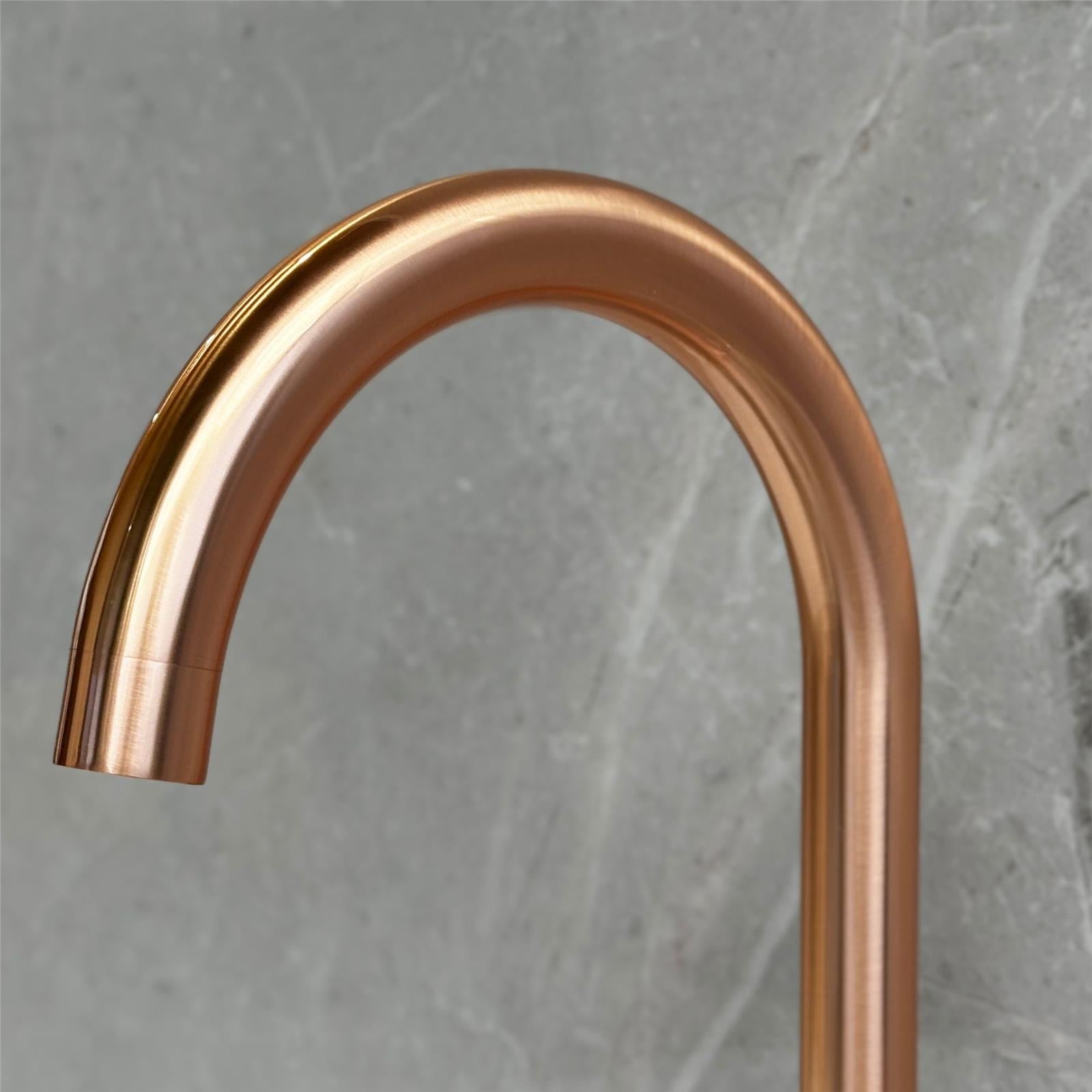 Liquida W22CP Traditional Swivel Spout Twin Lever Copper Kitchen Mixer Tap