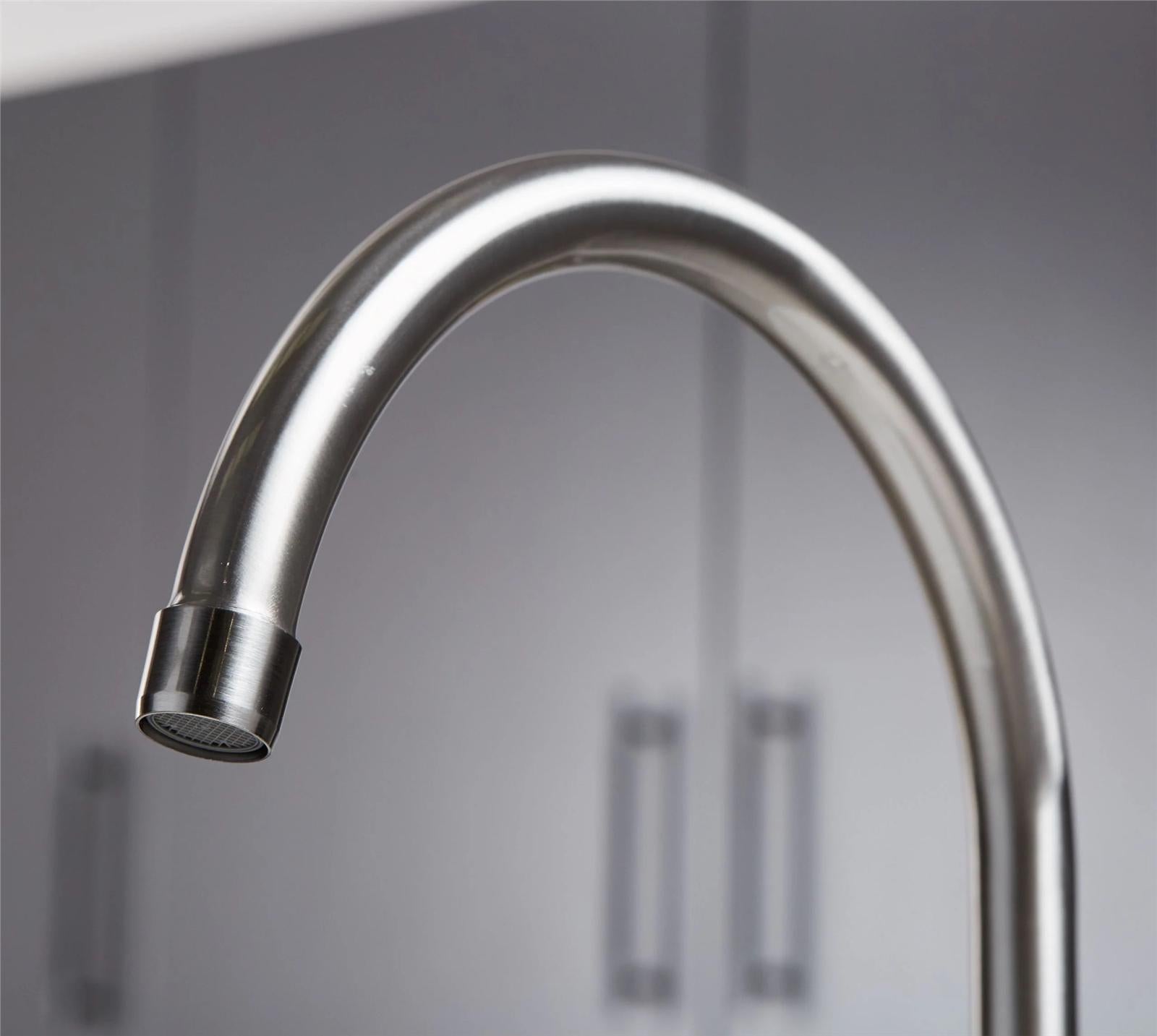 Liquida W23BN Brushed Nickel Traditional Two Hole Bridge Lever Kitchen Mixer Tap