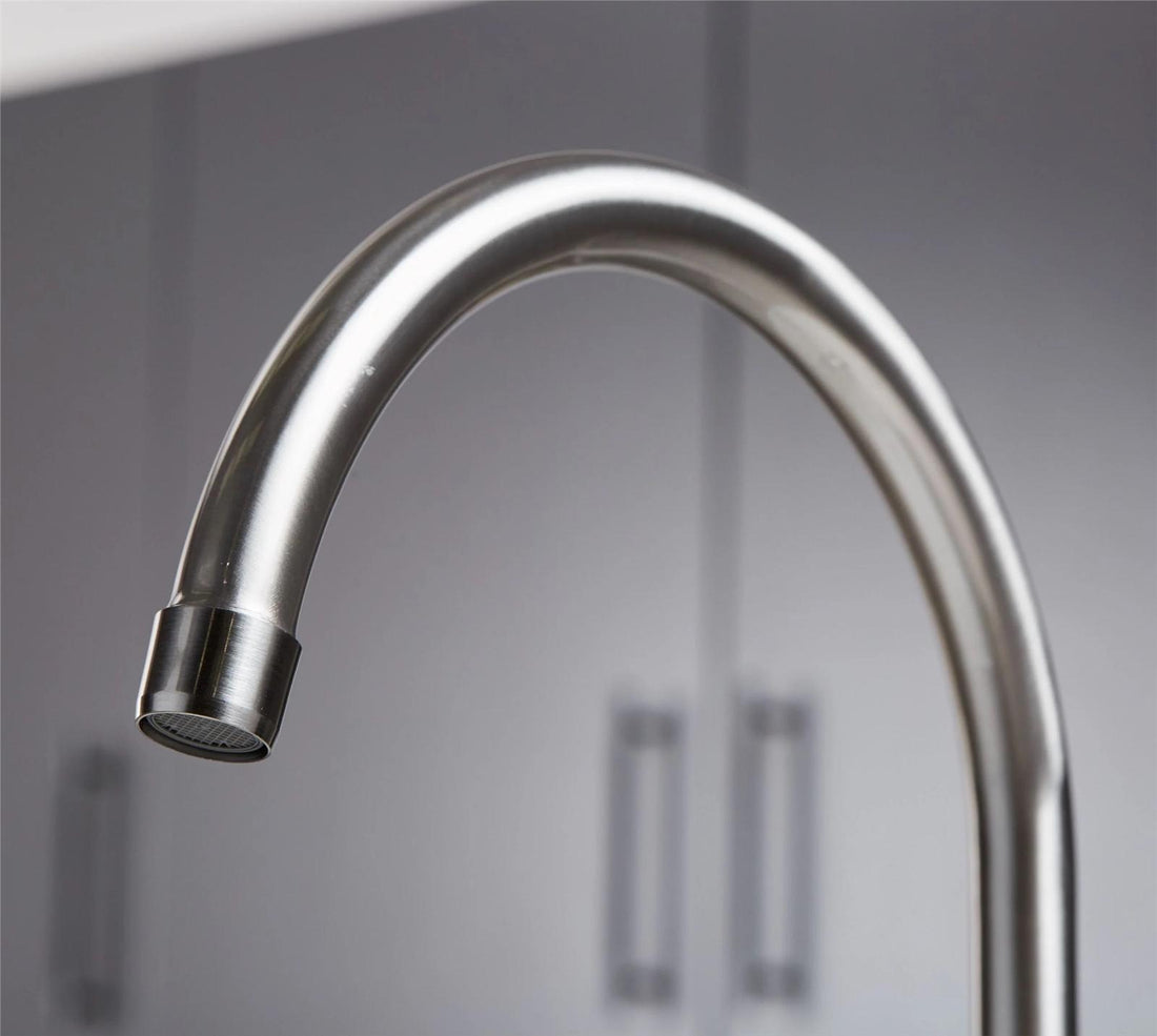 Liquida W23BN Brushed Nickel Traditional Two Hole Bridge Lever Kitchen Mixer Tap