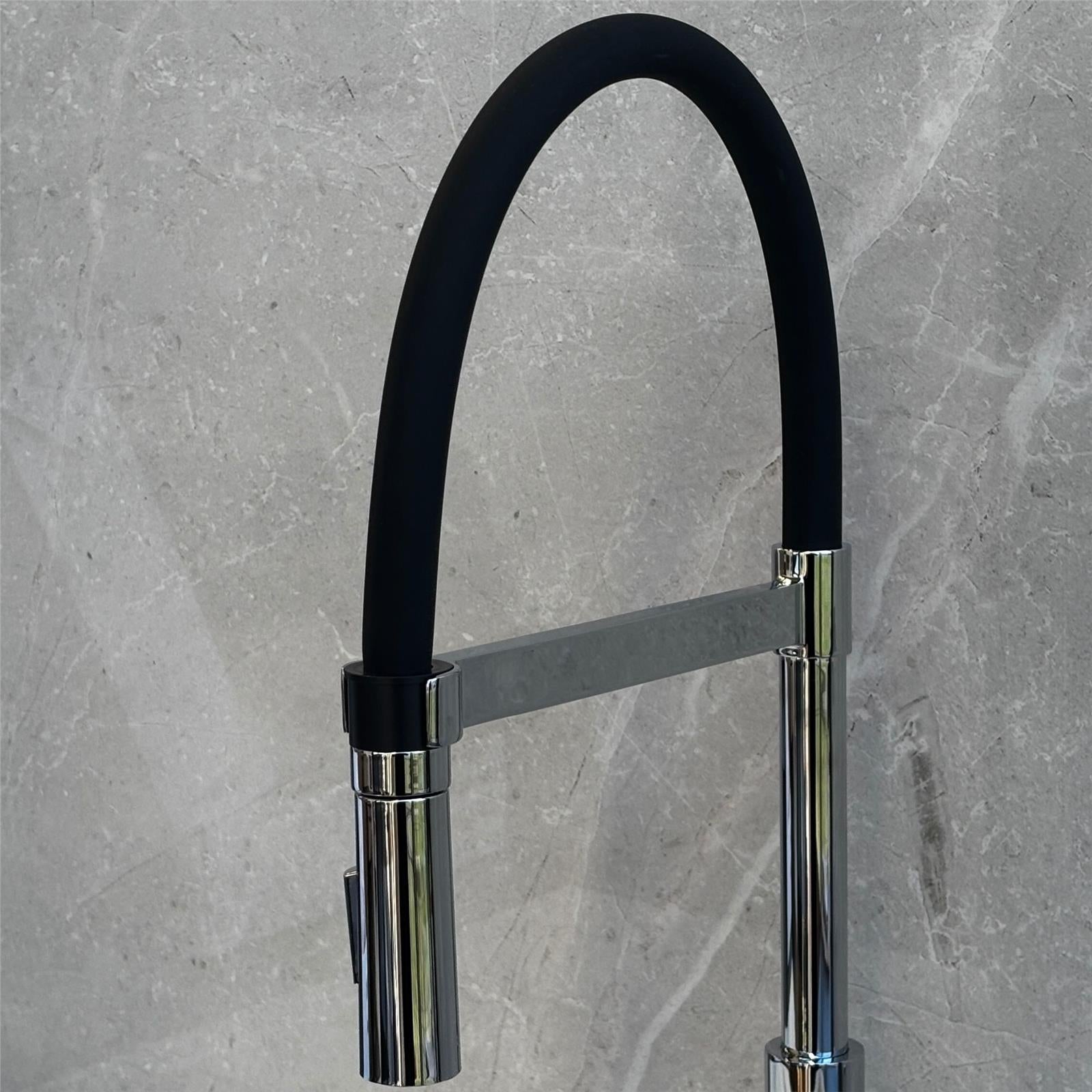 Liquida W24CH S shape Swan Neck 360 Degree Swivel Chrome Kitchen Tap