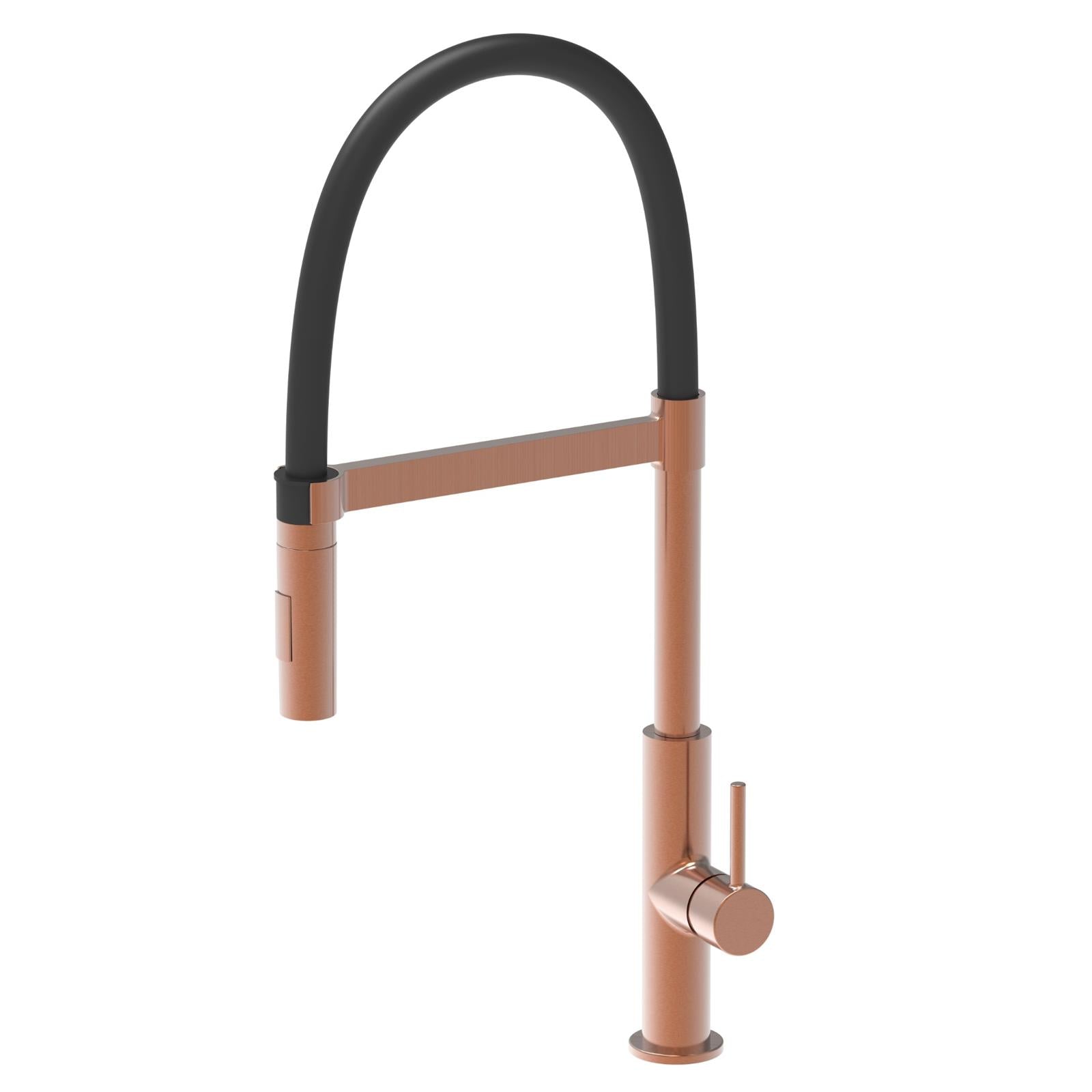 Liquida W24RG S shape Swan Neck 360 Degree Swivel Rose Gold Kitchen Tap