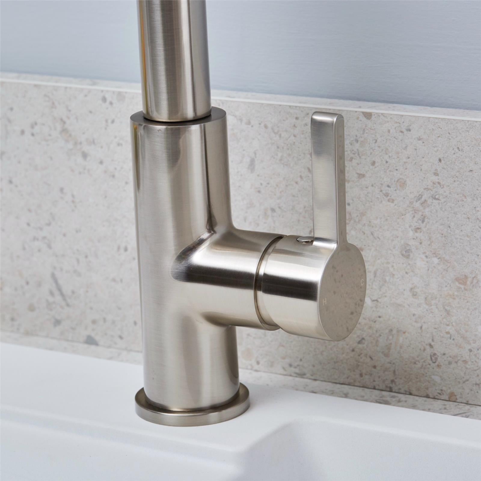 Liquida W25BN 360 Degree Swivel Spout Brushed Nickel Kitchen Mixer Tap