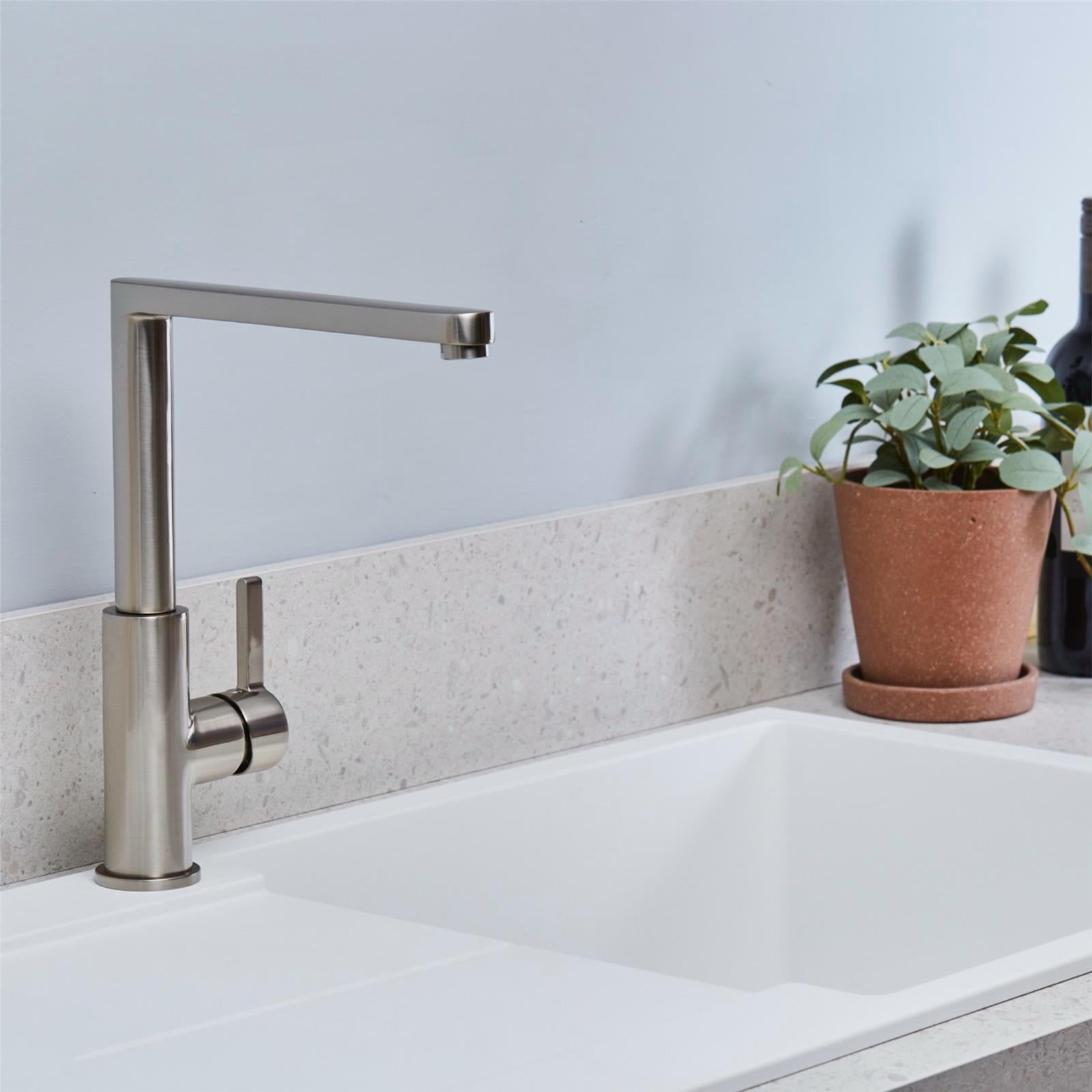 Liquida W25BN 360 Degree Swivel Spout Brushed Nickel Kitchen Mixer Tap