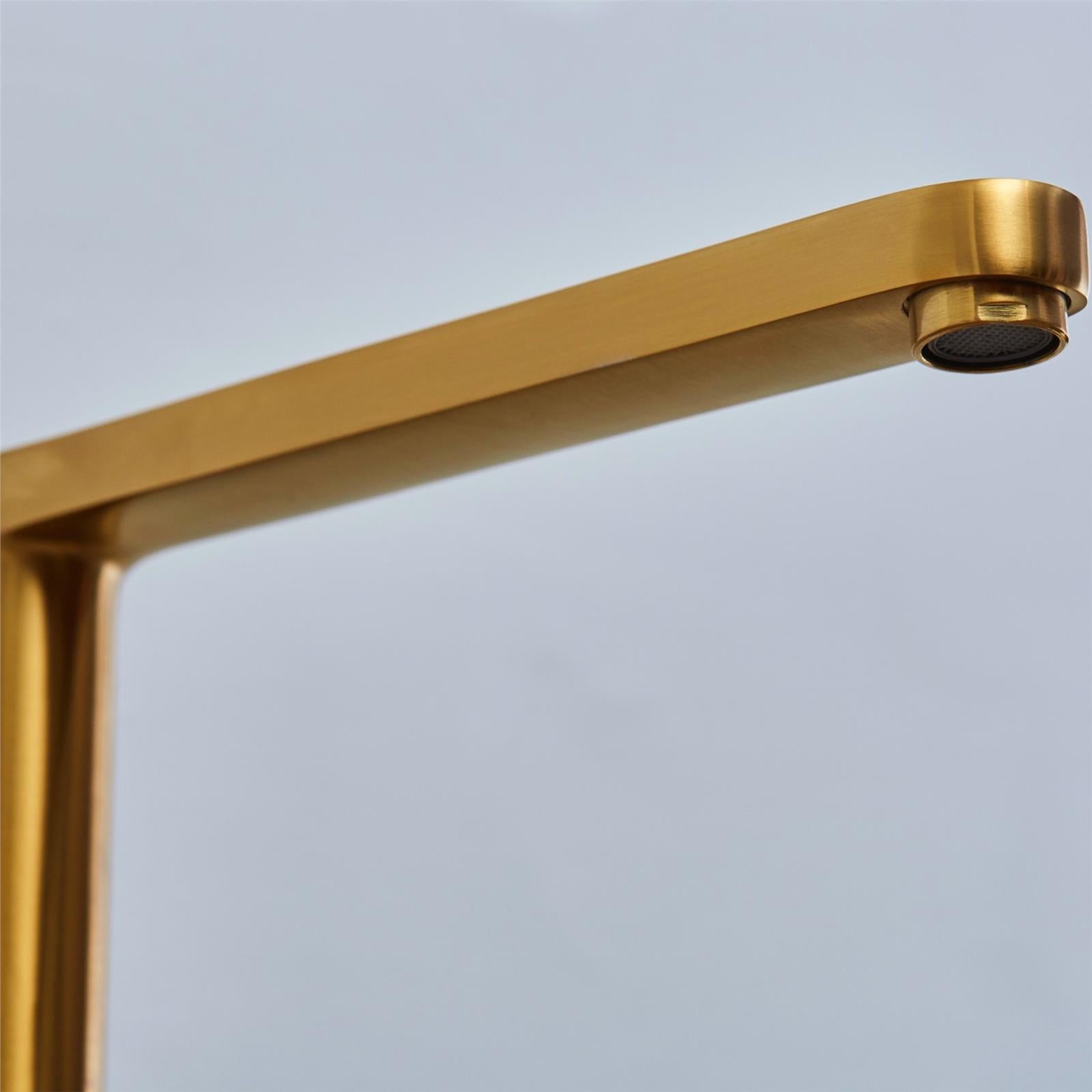 Liquida W25BR 360 Degree Swivel Spout Brushed Brass Kitchen Mixer Tap