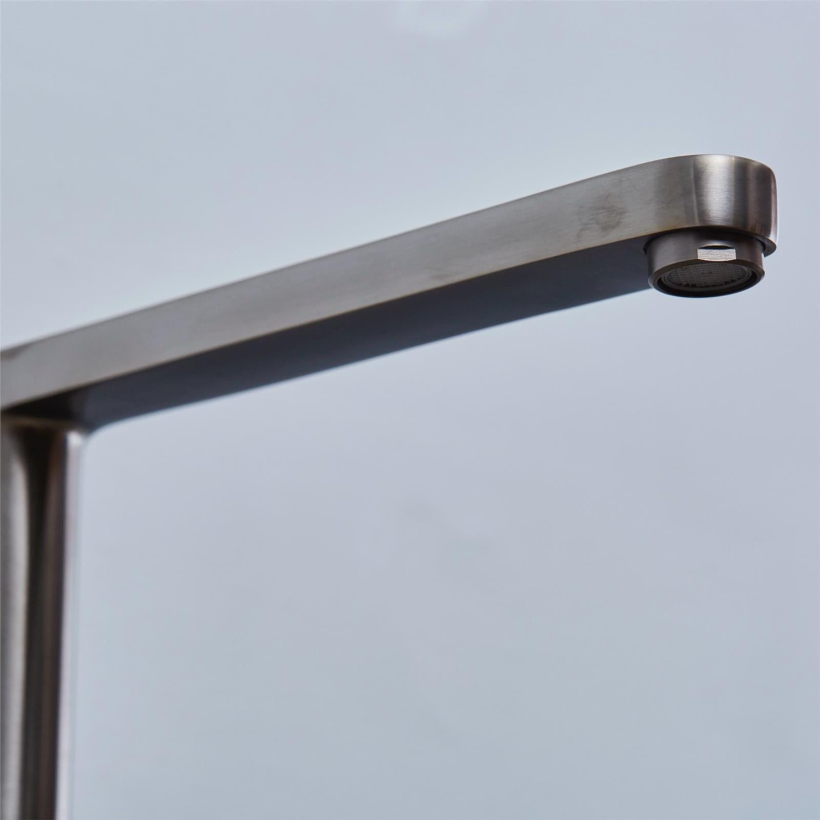 Liquida W25GM 360 Degree Swivel Spout Gun Metal Grey Kitchen Mixer Tap