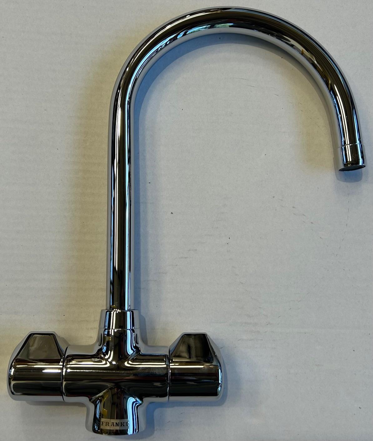 Franke Danube J Spout Traditional Twin Lever Chrome Kitchen Mixer Tap - GRADED