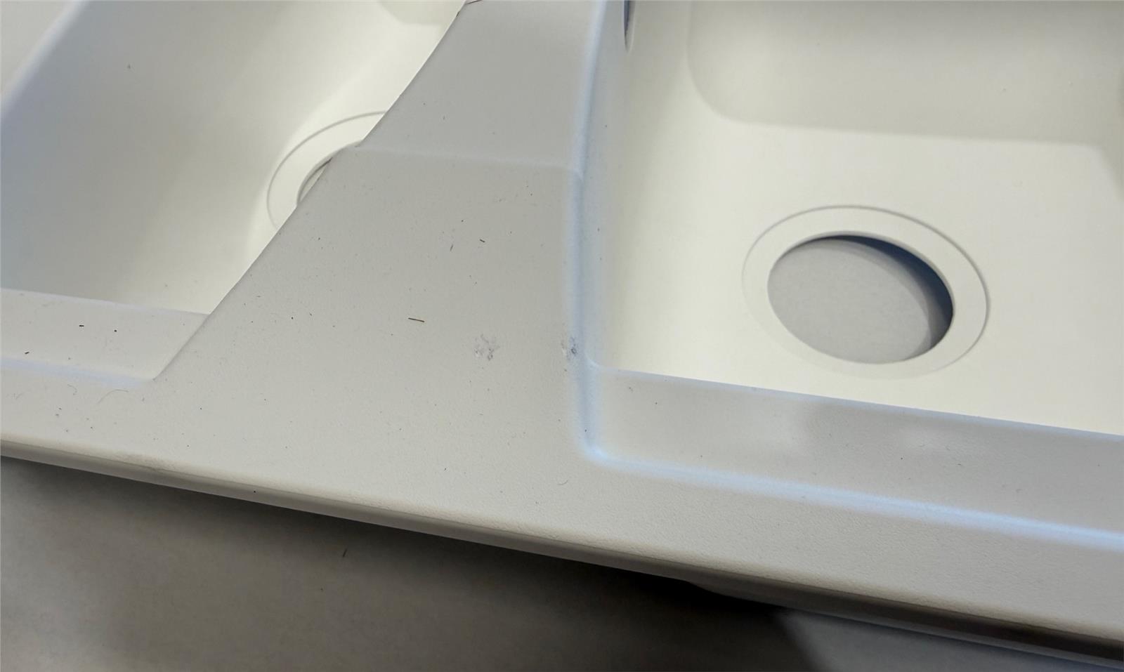 Liquida AR15WH 1.5 Bowl Composite Reversible White Kitchen Sink - GRADED