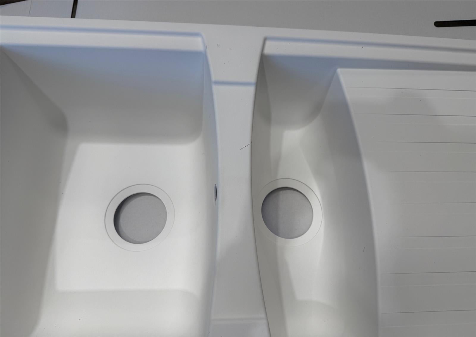 Liquida AR15WH 1.5 Bowl Composite Reversible White Kitchen Sink - GRADED