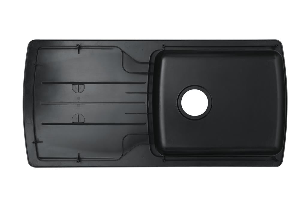 Liquida ZEN100BL 1.0 Bowl Composite Reversible Black Kitchen Sink And Waste Kit