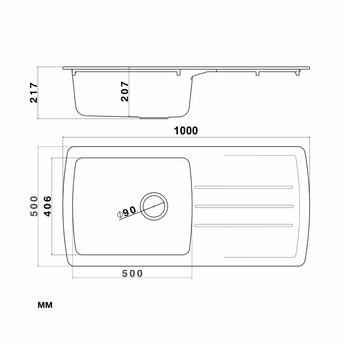 Liquida ZEN150WH 1.5 Bowl Composite Reversible White Kitchen Sink And Waste Kit