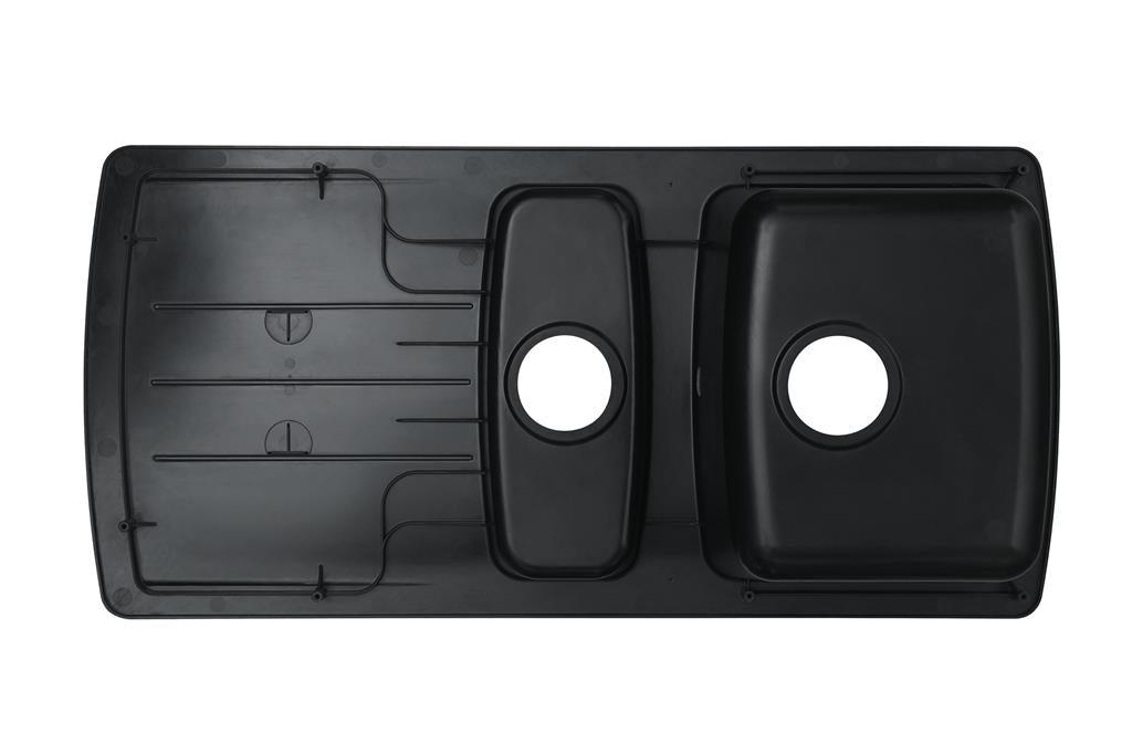 Liquida ZEN150BL 1.5 Bowl Composite Reversible Black Kitchen Sink And Waste Kit