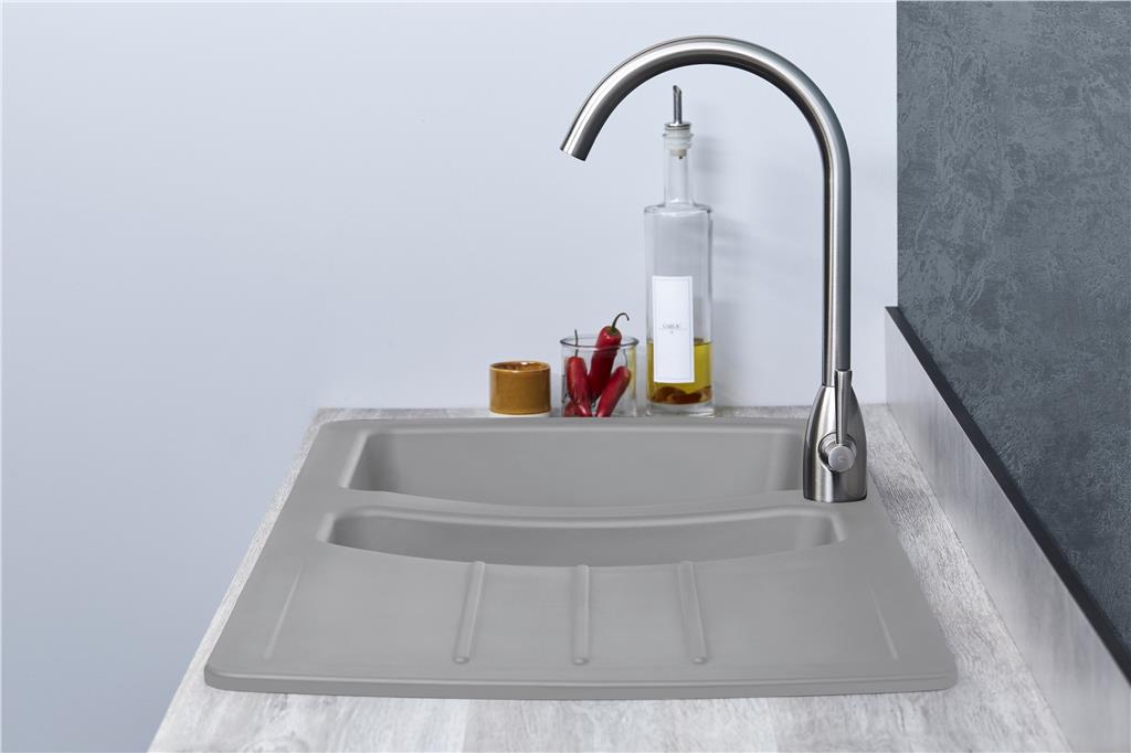 Liquida ZEN150CG 1.5 Bowl Reversible Grey Composite Kitchen Sink 1031x500mm