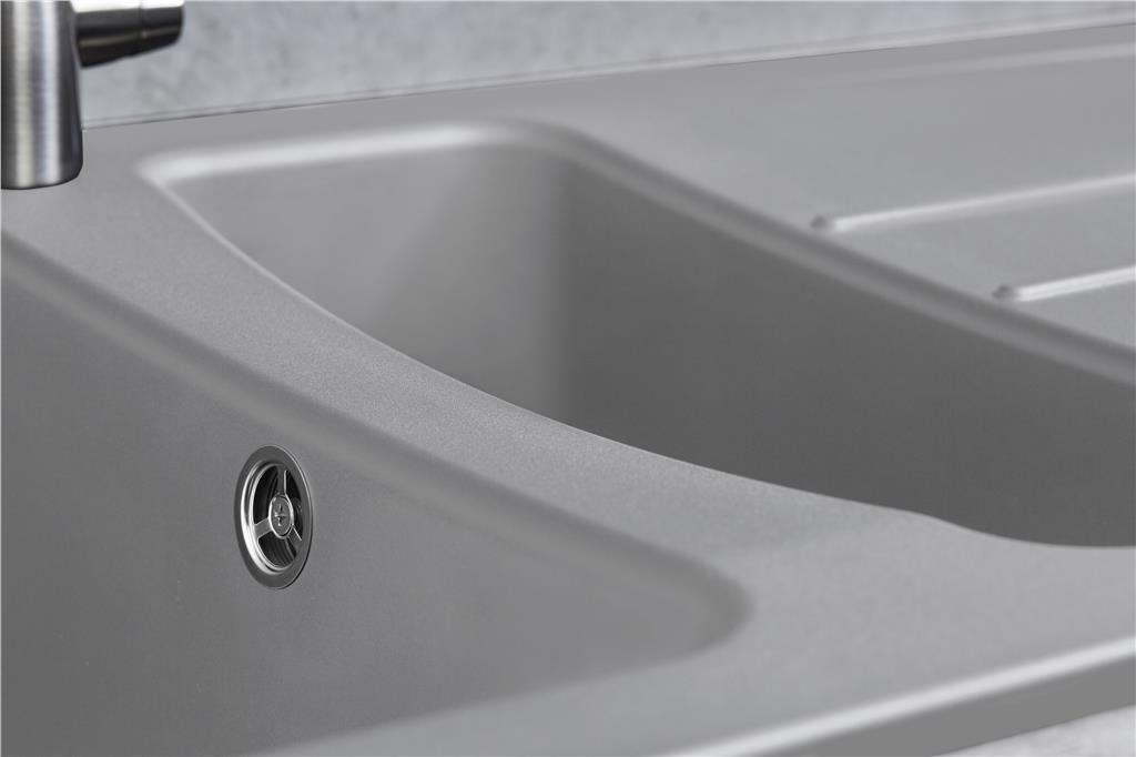 Liquida ZEN150CG 1.5 Bowl Reversible Grey Composite Kitchen Sink 1031x500mm