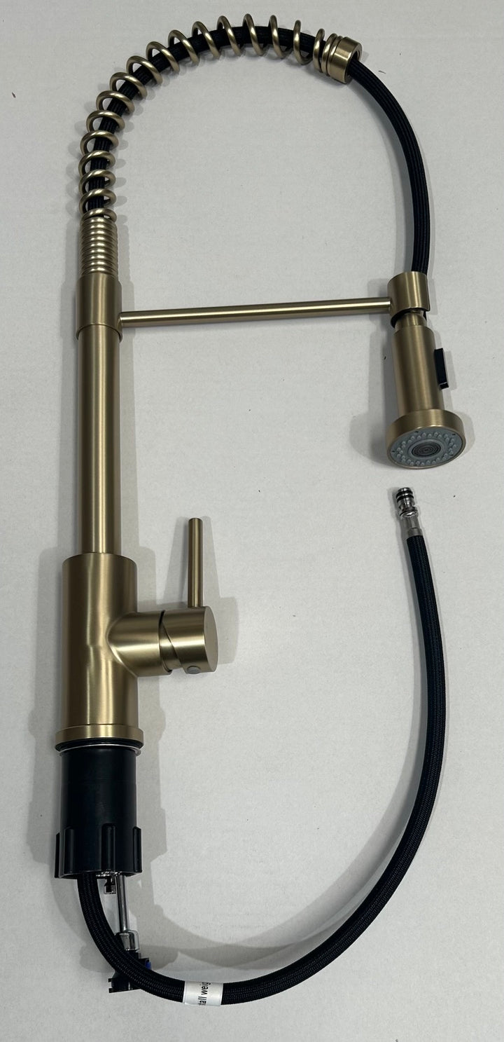 Liquida CT595BR Brushed Brass Kitchen Tap with Pull-Out Spray - GRADED