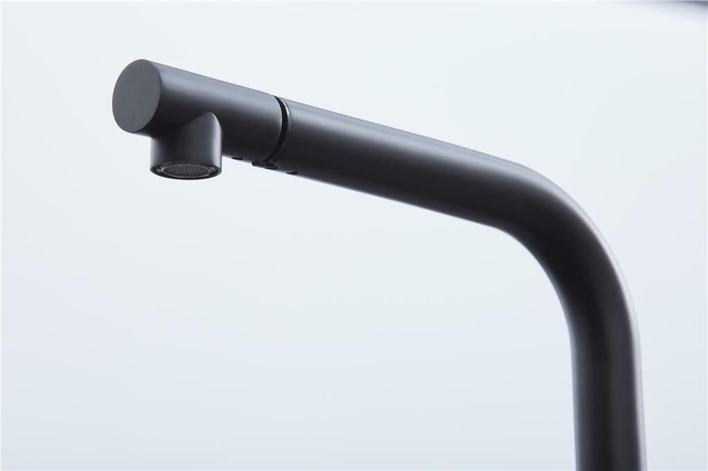Liquida W15BL Single Lever Swivel Spout Pull Out Spray Black Kitchen Mixer Tap