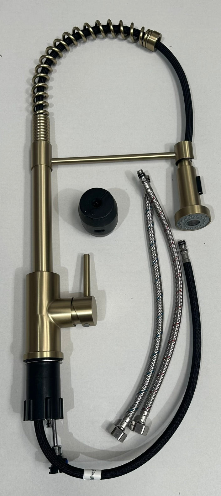 Liquida CT595BR Brushed Brass Kitchen Tap with Pull-Out Spray - GRADED