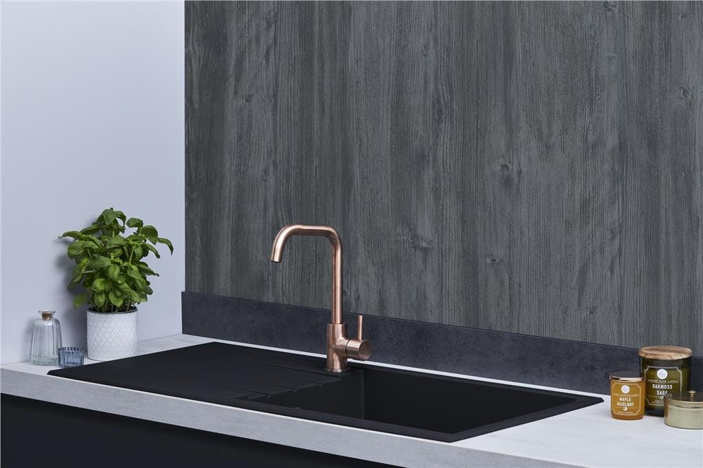 Liquida CU10BL 1.0 Bowl Black Composite Kitchen Sink Inset Reversible - GRADED