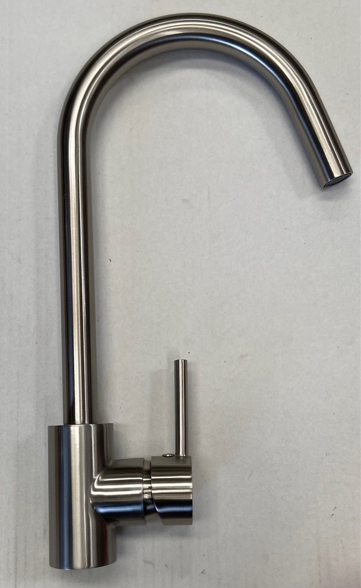 Liquida LS04BN Monobloc Swan Neck Brushed Nickel Kitchen Tap - GRADED